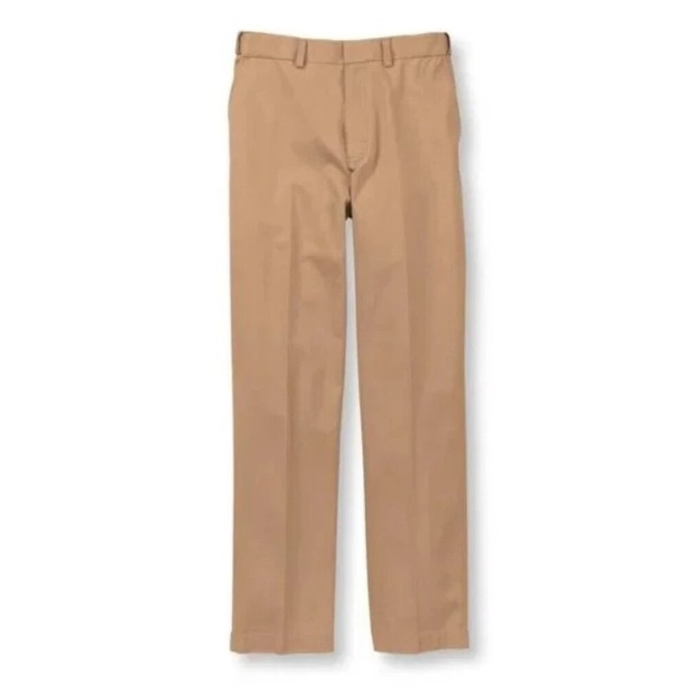 NWT Men 35x28 LL Bean Natural Fit Hidden Comfort Plain Front Dress Chino Pants